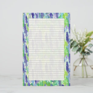 Lavendel Wilde Bloemen Waterverf Brief Schrijven Briefpapier