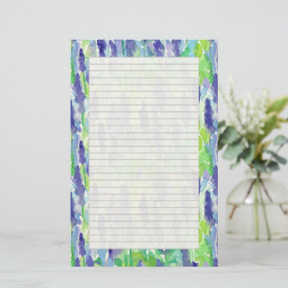 Lavendel Wilde Bloemen Waterverf Brief Schrijven Briefpapier