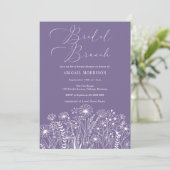 Lavendel Wildflower Boho Bruids Brunch Douche Kaart (Staand voorkant)