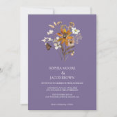 Lavendel Wildflower Boho Fall Wedding Kaart (Voorkant)