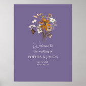 Lavendel Wildflower Boho Wedding Welkom Poster (Voorkant)