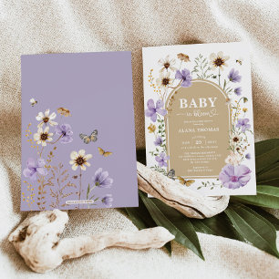 Lavendel Wildflower Garden Baby in Bloom Shower Kaart