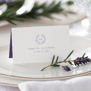 Lavendel Wildflower Monogram Huwelijk