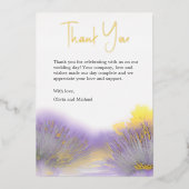 Lavendel wildflower Waterverf Dank u kaart (Voorkant)