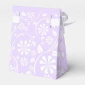 Lavendel, wit bloemenpatroon aangepaste bruiloft bedankdoosjes (Achterkant)