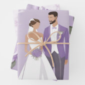 Lavendel & wit bruiloft inpakpapier (In situ)