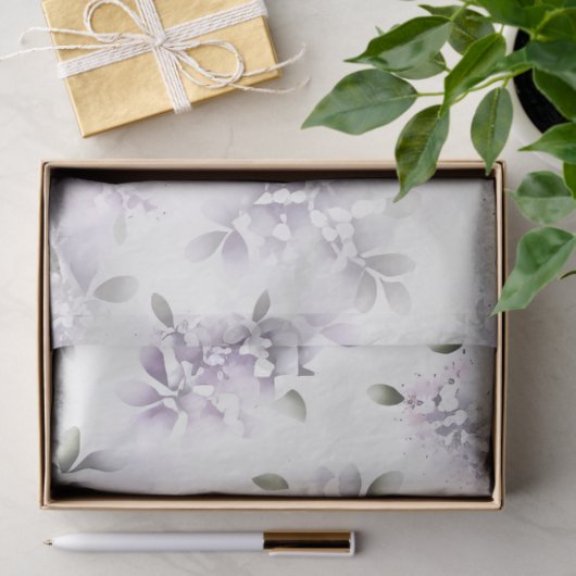 Lavendel & wit bruiloft weefsel papier (Geschenk)