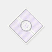 Lavendel, wit gestreept patroon bruiloft servet (Hoek)