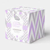 Lavendel, wit grijs olifant Baby shower 2 Bedankdoosjes (Achterkant)