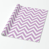 Lavendel Wit XL Chevron ZigZag Patroon Cadeaupapier (Uitgerold)