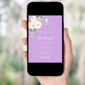 Lavendel witte bloemen bruiloft uitnodiging