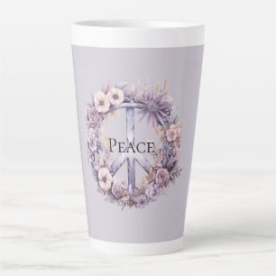 Lavendel Witte Bloemen Vredesteken Latte Mok