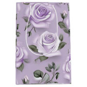 Lavendel & witte bruiloft geschenkzak medium cadeauzakje (Voorkant)