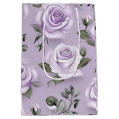 Lavendel & witte bruiloft geschenkzak medium cadeauzakje (Achterkant)