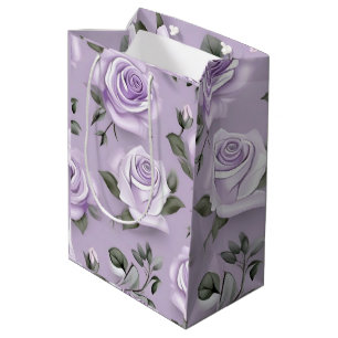Lavendel & witte bruiloft geschenkzak medium cadeauzakje