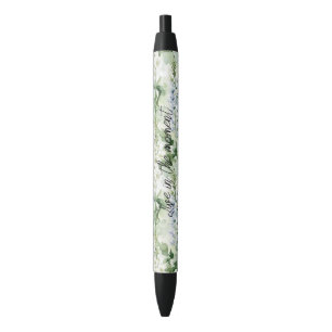 Lavendel Witte Delphinium Bloemen Zwarte Inkt Pen