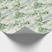 Lavendel Witte Delsem Bloemen Bruidsdiner Cadeaupapier (Hoek)