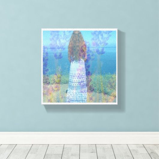 Lavendel Zee Canvas Print (Insitu (Houten vloer))