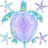 Lavendel Zee Turtle n Starfish Beach Ocean Decor Sticker (Voorkant)