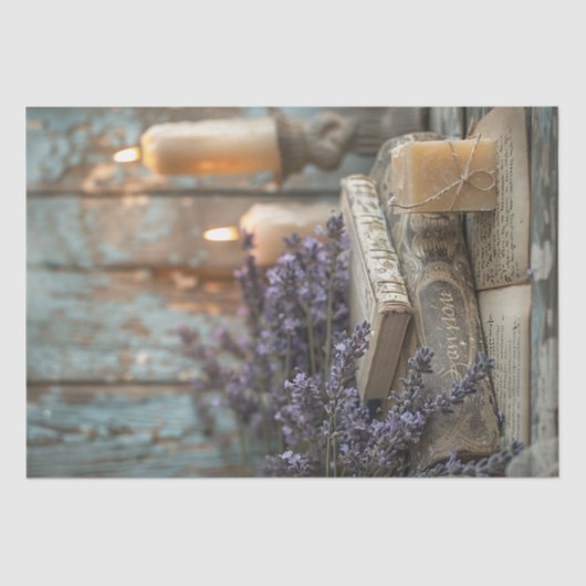 Lavendel Zeep Boek en kaarsen Spa Decoupage Tissuepapier (Voorkant)