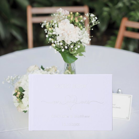 Lavendel zilver Mr Mrs Wedding Gastenboek