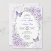 Lavendel Zilver Quinceanera Mis Quince 15 Anos Kaart (Voorkant)