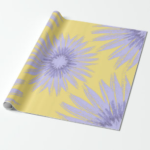 Lavendel Zonnebloemen op Limoen Cadeaupapier
