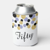 Lavendel, Zwart en Goud Glitter Confetti | 50 Blikjeskoeler (Blikje Voorkant)