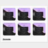 Lavendel Zwart Wavy Roos Goud Logo Product Labels (Vel)