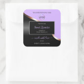 Lavendel Zwart Wavy Roos Goud Logo Product Labels (Tas)