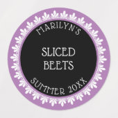 Lavendel, Zwart-wit Inblikken Label Stickers (Design 2)