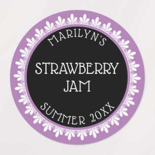 Lavendel, Zwart-wit Inblikken Label Stickers