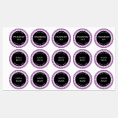 Lavendel, Zwart-wit Inblikken Label Stickers (Vel)