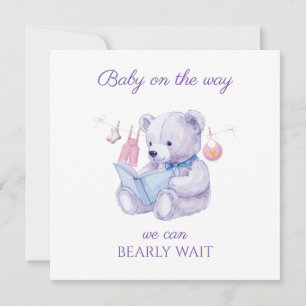 Lavendelbeer die een boek leest Baby Shower