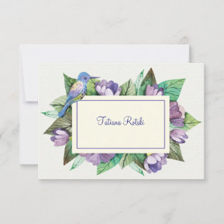 Lavendelblauw gepersonaliseerd briefpapier kaart