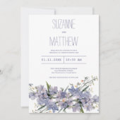 Lavendelblauw roze mint wilde bloemen bruiloft kaart (Voorkant)