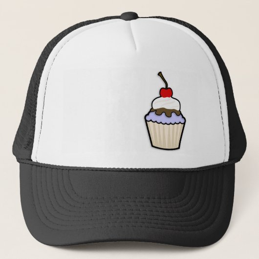 Lavendelblauwe cupcake trucker pet (Voorkant)