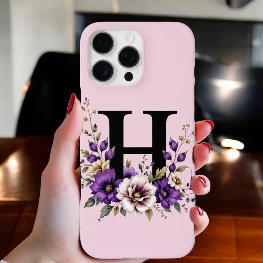 Lavendelbloei: 'H' monogram  Case-Mate iPhone Case