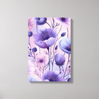 Lavendelbloei: Paarse Nevel Anemoonprint Canvas Afdruk