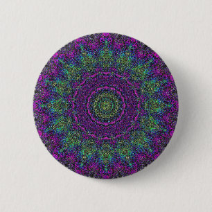 Lavendelbloem Paarse Abstracte Mandala Button