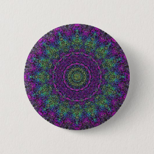 Lavendelbloem Paarse Abstracte Mandala Button (Voorkant)