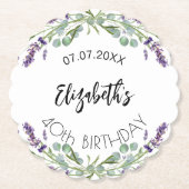 Lavendelbloemen eucalyptus groen kartonnen onderzetters (Voorkant)