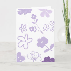 Lavendelbloemen op witte achtergrond  kaart