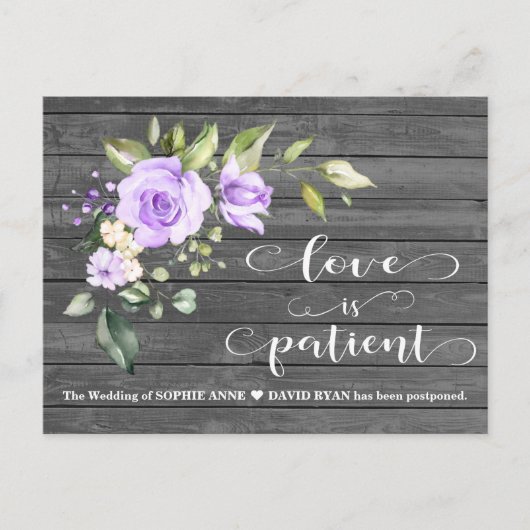 Lavendelbloemen Oude schuur bruiloft uitgesteld Briefkaart (Voorkant)