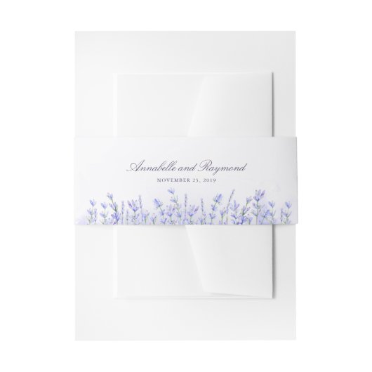 Lavendelbloemen Paarse bruiloft Uitnodigingen Wikkel (Voorkant Voorbeeld)