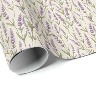 Lavendelbloemen print inpakpapier roll