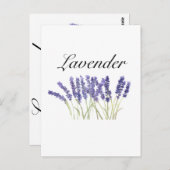 Lavendelbloemen watercolor kruiden paars chic briefkaart (Voorkant / Achterkant)