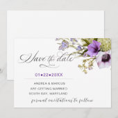 Lavendelbloesem fluistert save the date (Voorkant / Achterkant)