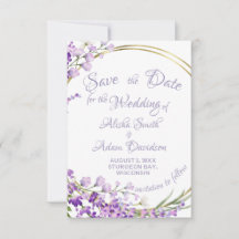 Lavendelboeketkrans Huwelijkskaart 'Save The Date'