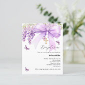 Lavendelboog bloemenmeisje doopuitnodiging (Staand voorkant)